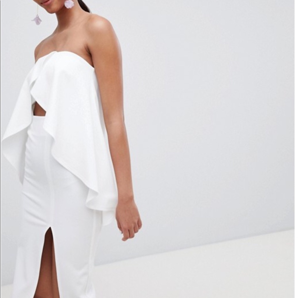 ASOS Design bandeau frill cut out midi dress